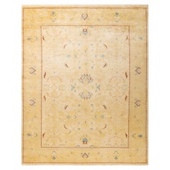 One-of-a-kind Hand Made Contemporary Eclectic Ivory Area Rug