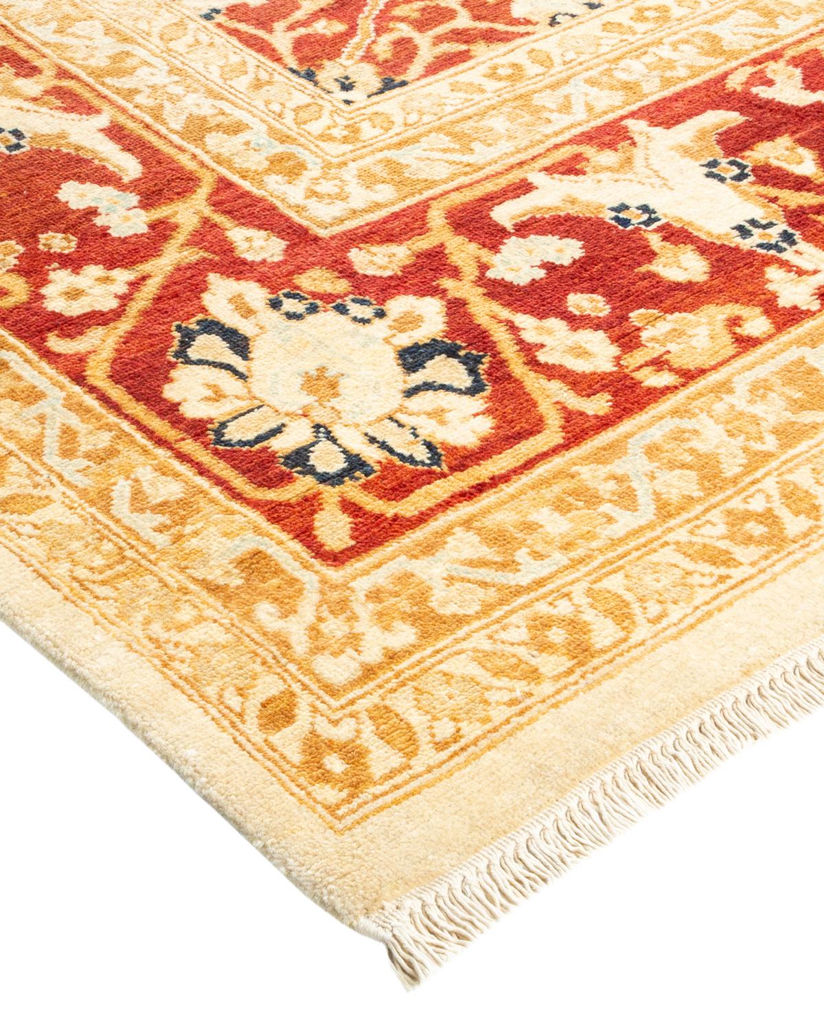 One-of-a-Kind Hand Made Contemporary Eclectic Ivory Area Rug For Sale 1