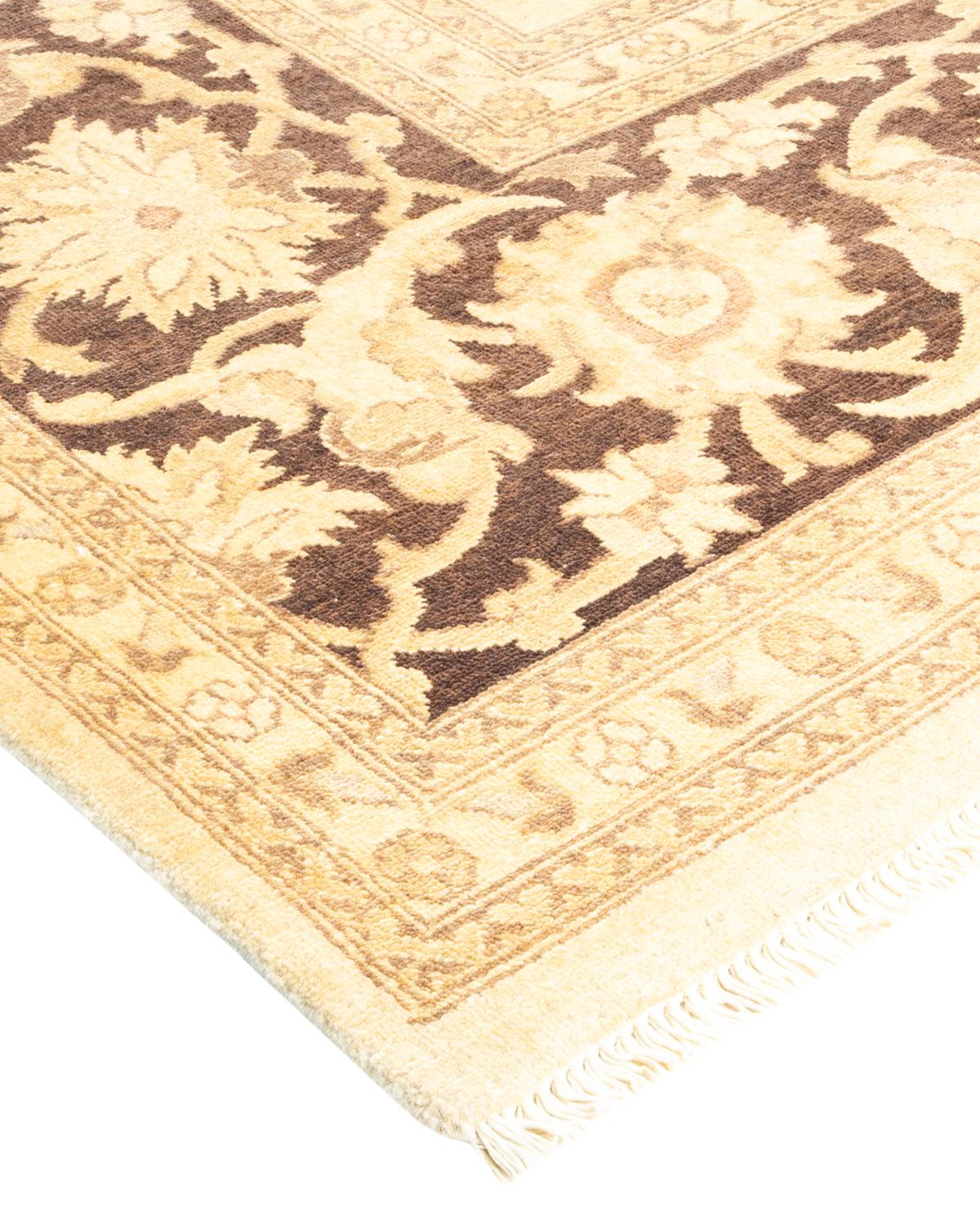 One-Of-A-Kind Hand Made Contemporary Eclectic Ivory Area Rug For Sale 1