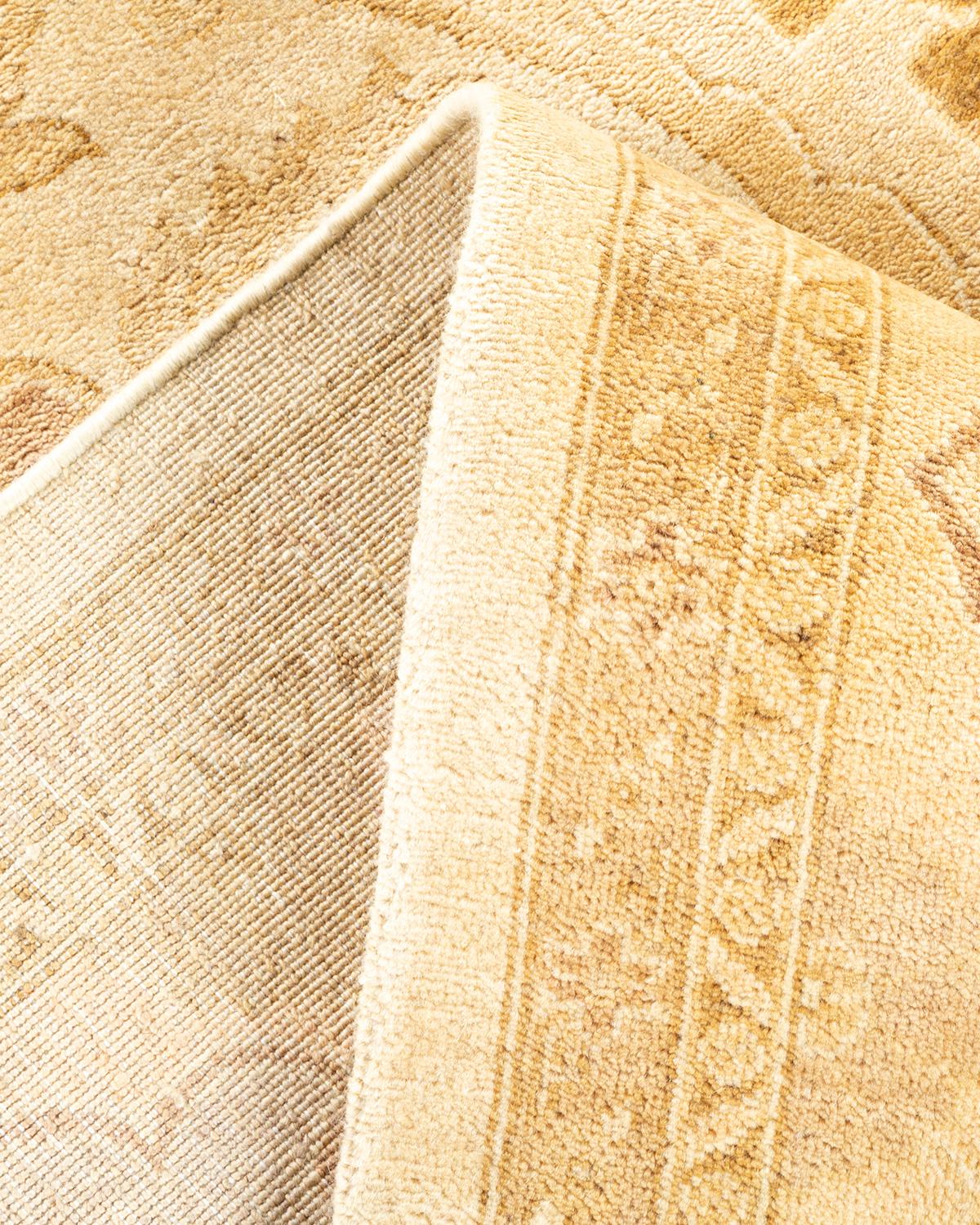 Pakistani One-of-a-kind Hand Made Contemporary Eclectic Ivory Area Rug For Sale