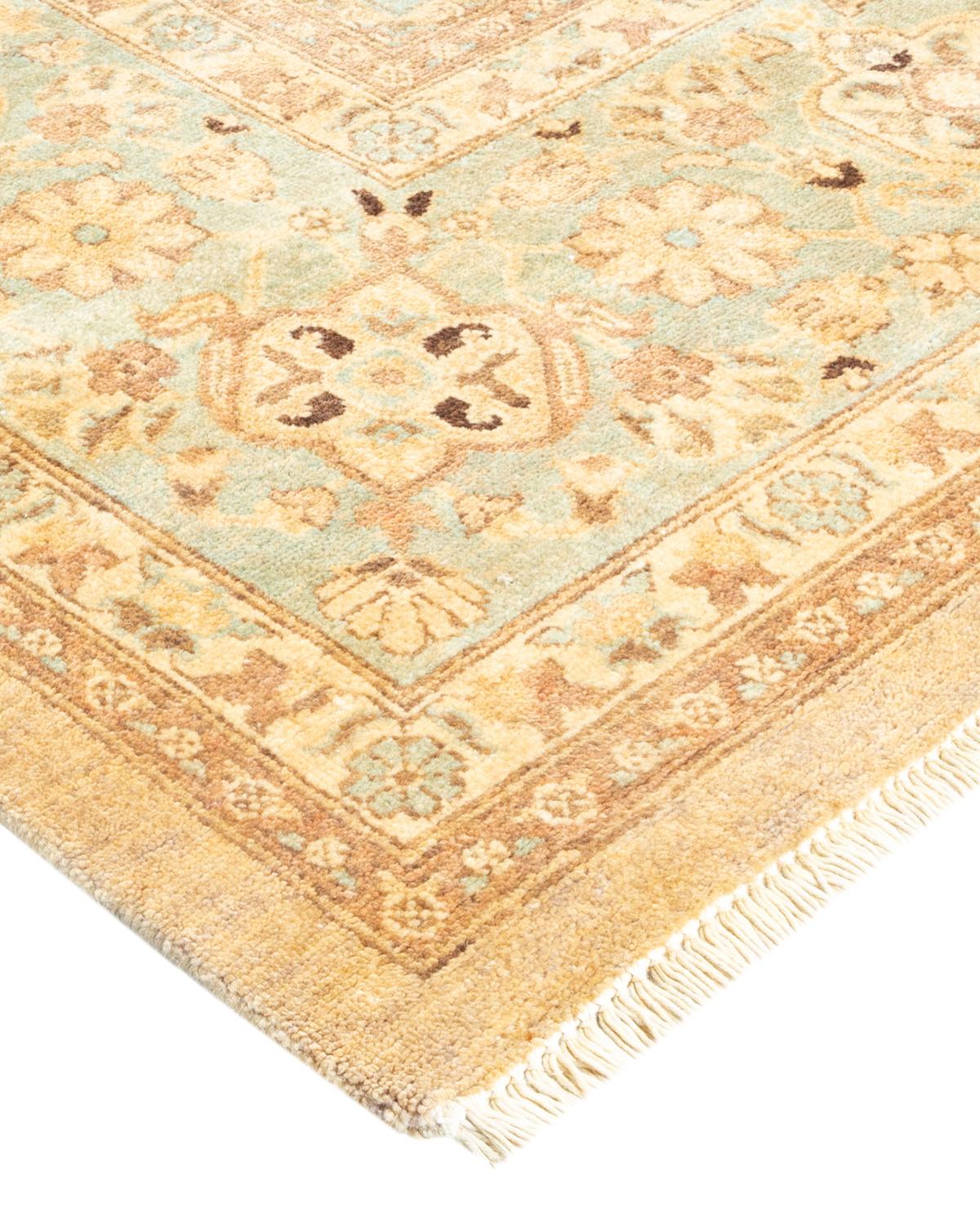 One-Of-A-Kind Hand Made Contemporary Eclectic Ivory Area Rug 1