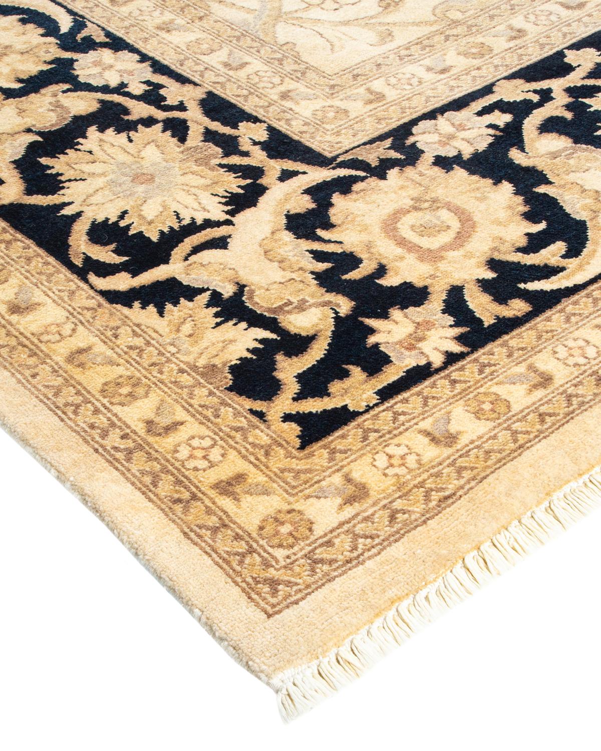 One-Of-A-Kind Hand Made Contemporary Eclectic Ivory Area Rug For Sale 2