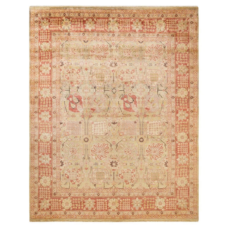 Ivory Rug Handmade One-of-a-kind Hand Made Contemporary Eclectic Ivory Area Rug For Sale ...