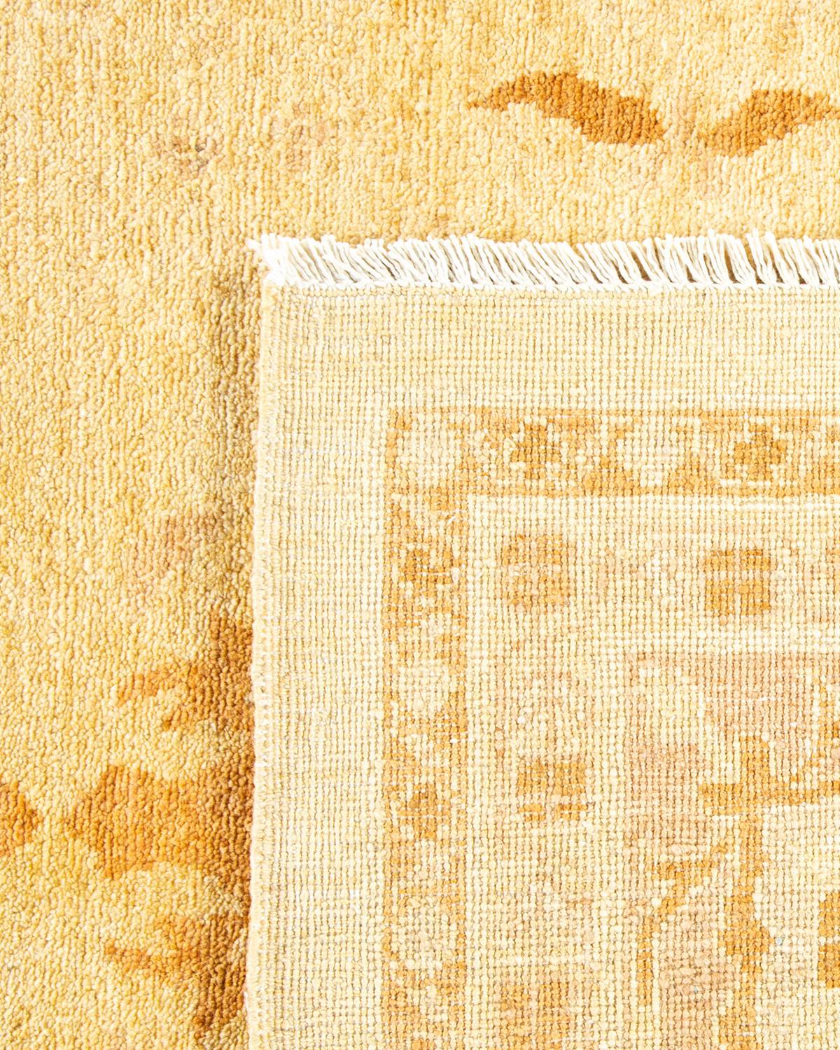 Hand-Knotted One-of-a-kind Hand Made Contemporary Eclectic Ivory Area Rug For Sale