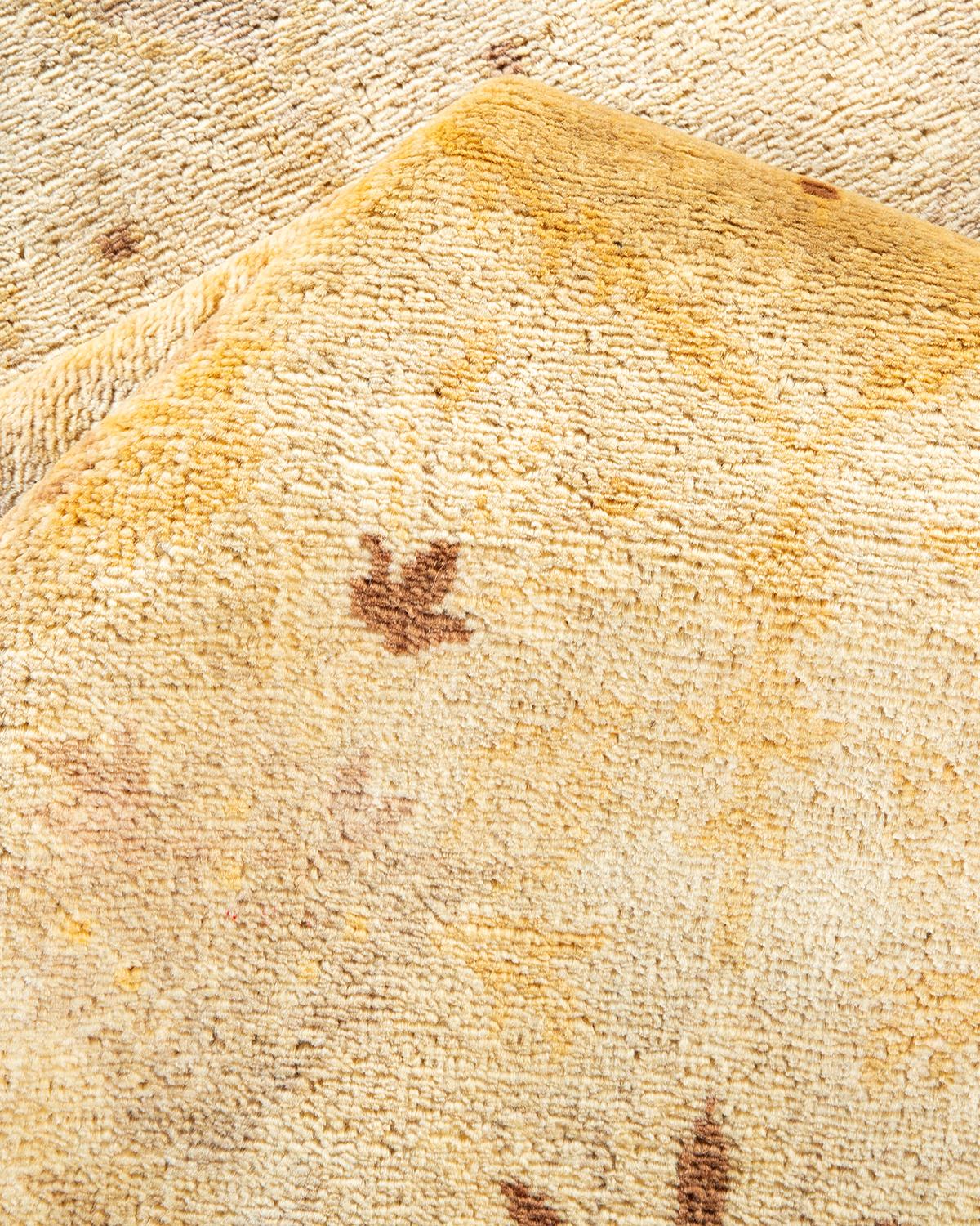Einzigartige Hand Made Contemporary Eclectic Elfenbein Bereich Teppich (Sonstiges) im Angebot