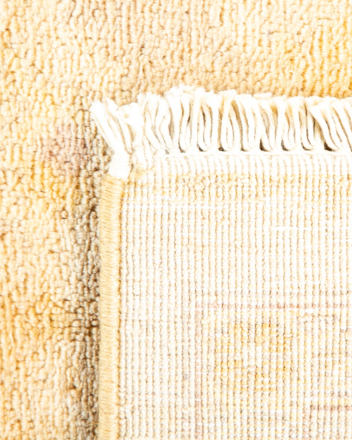 Einzigartige Hand Made Contemporary Eclectic Elfenbein Bereich Teppich (Handgeknüpft) im Angebot