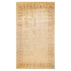 One-Of-A-Kind Hand Made Contemporary Eclectic Ivory Area Rug