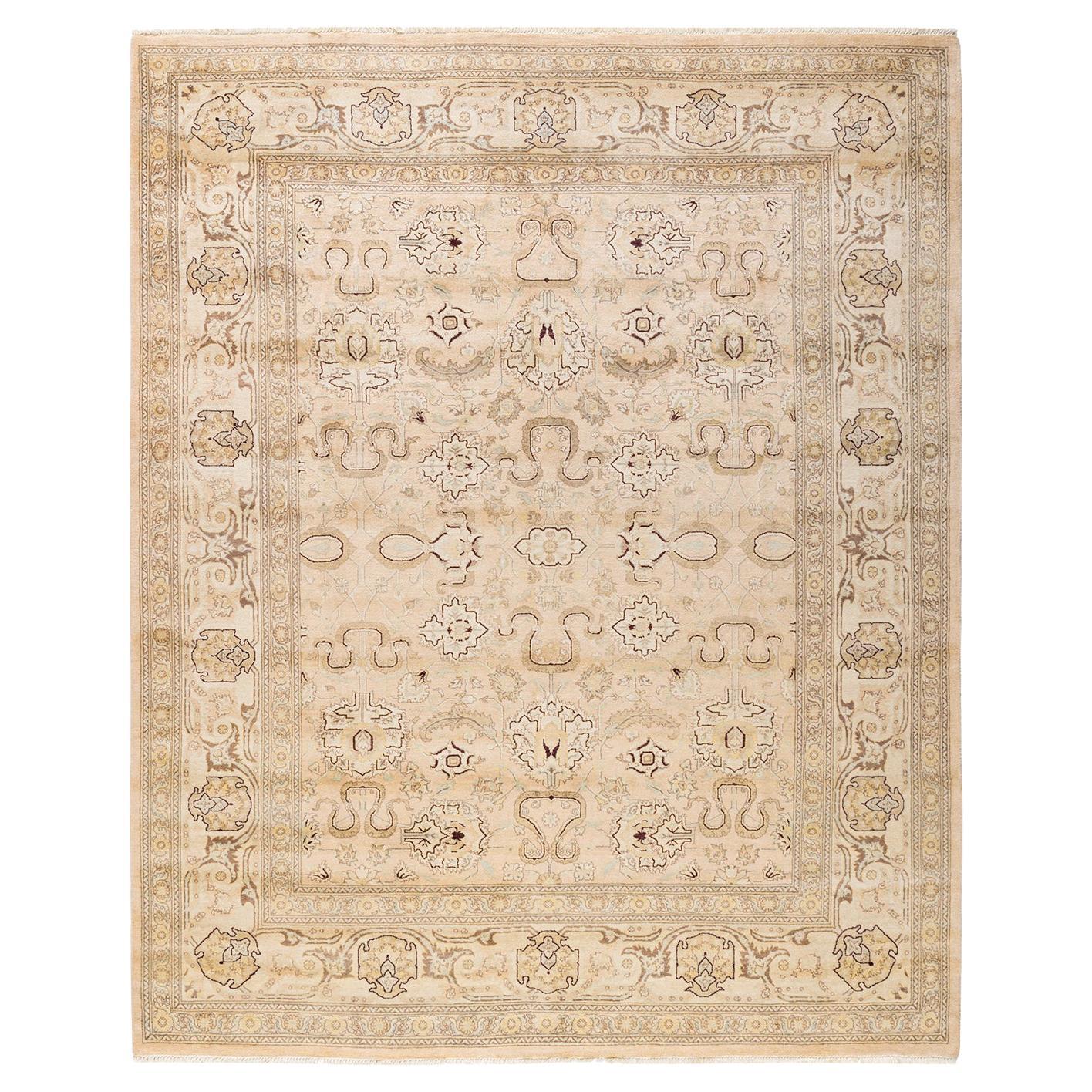 One-of-a-kind Hand Made Contemporary Eclectic Ivory Area Rug