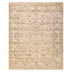 One-of-a-kind Hand Made Contemporary Eclectic Ivory Area Rug