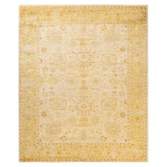 One-of-a-kind Hand Made Contemporary Eclectic Ivory Area Rug