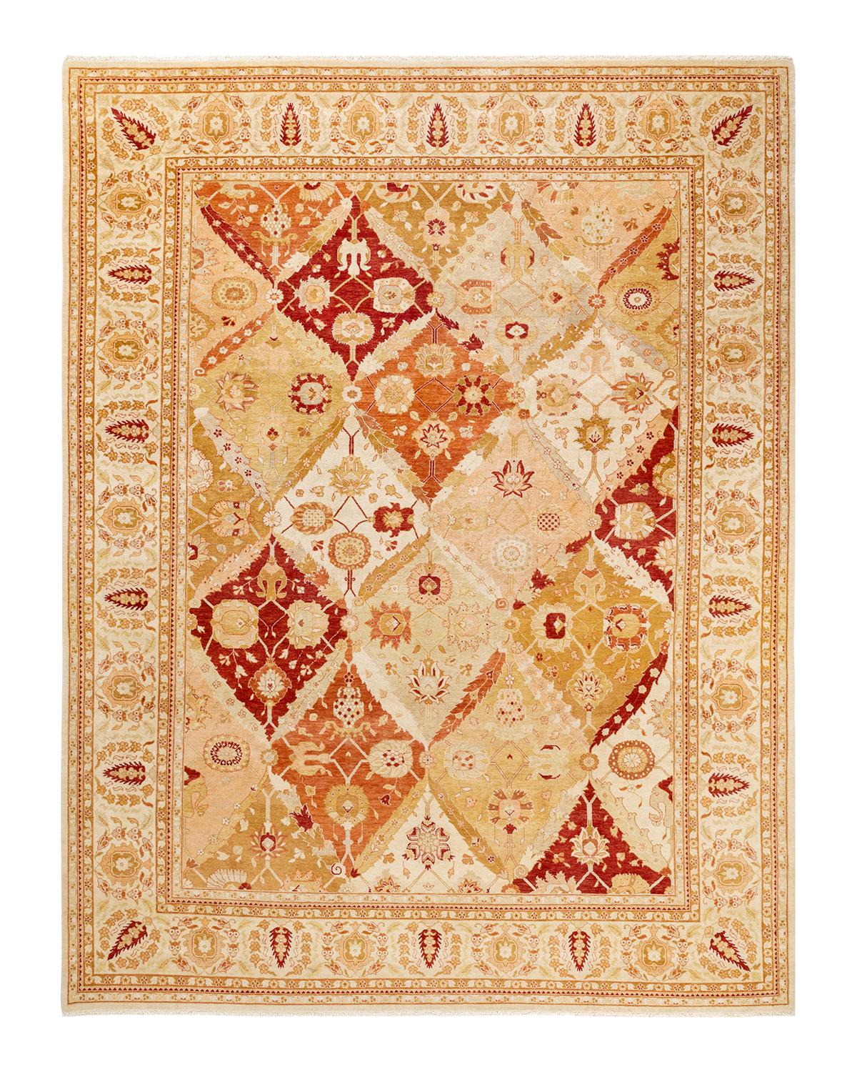 Other One-of-a-kind Hand Made Contemporary Eclectic Ivory Area Rug For Sale