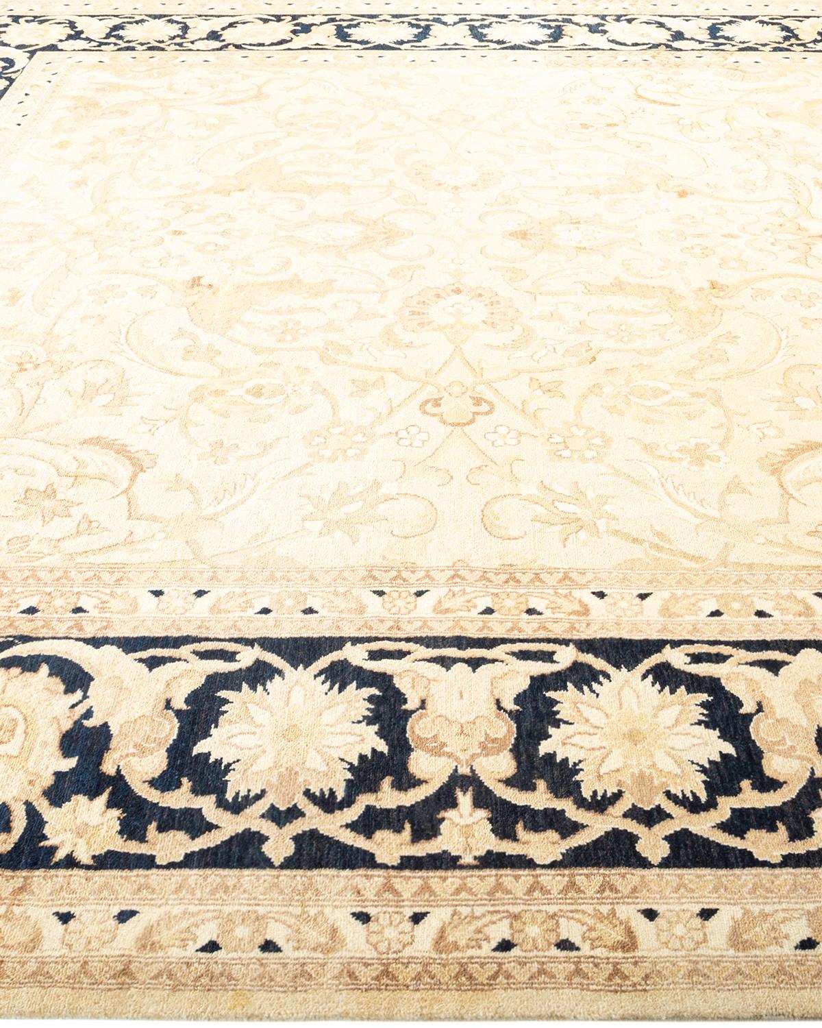 Tapis ivoire contemporain éclectique fait à la main unique en son genre Neuf - En vente à Norwalk, CT