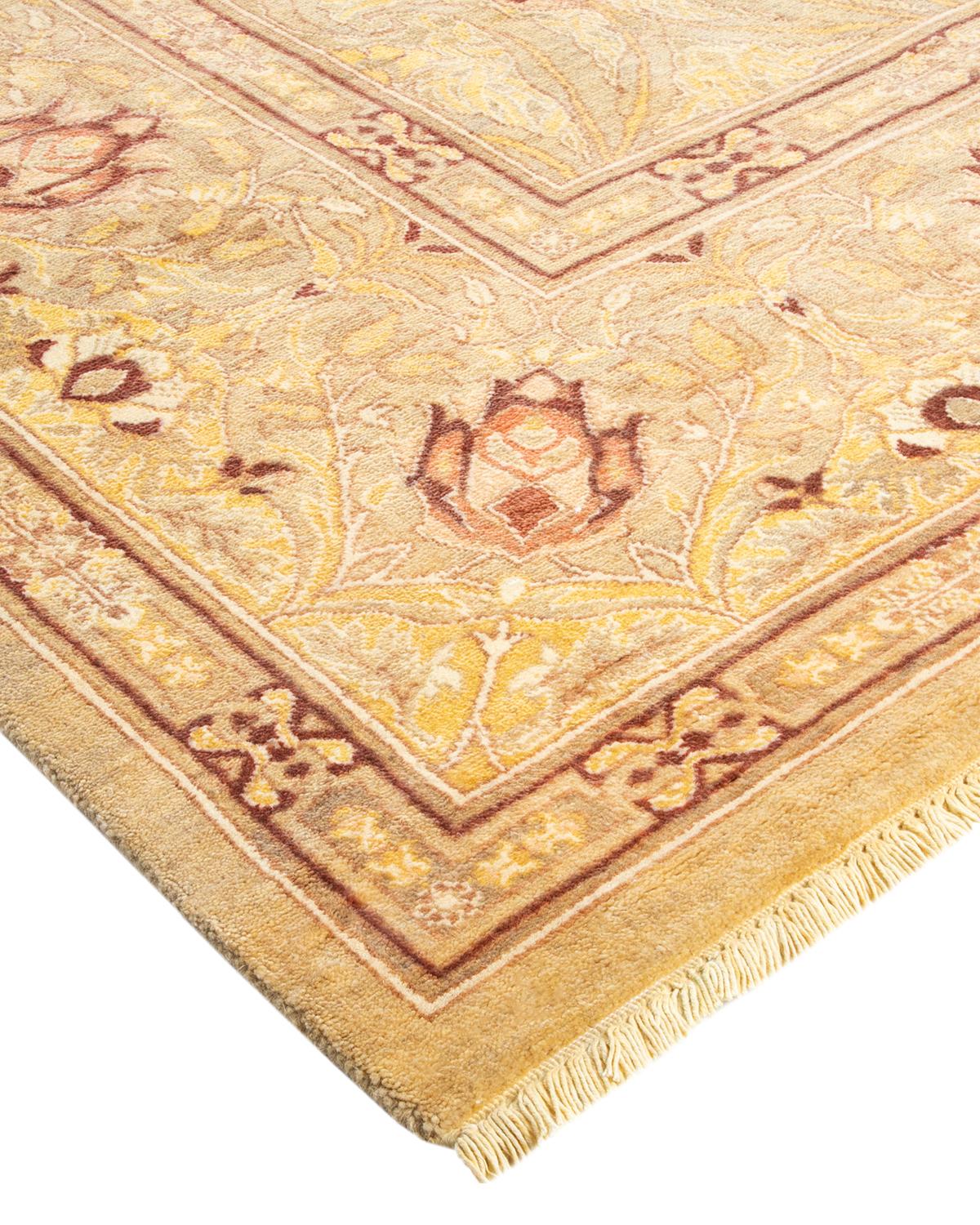 One-Of-A-Kind Hand Made Contemporary Eclectic Ivory Area Rug For Sale 1