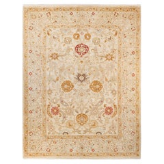 One-of-a-kind Hand Made Contemporary Eclectic Ivory Area Rug