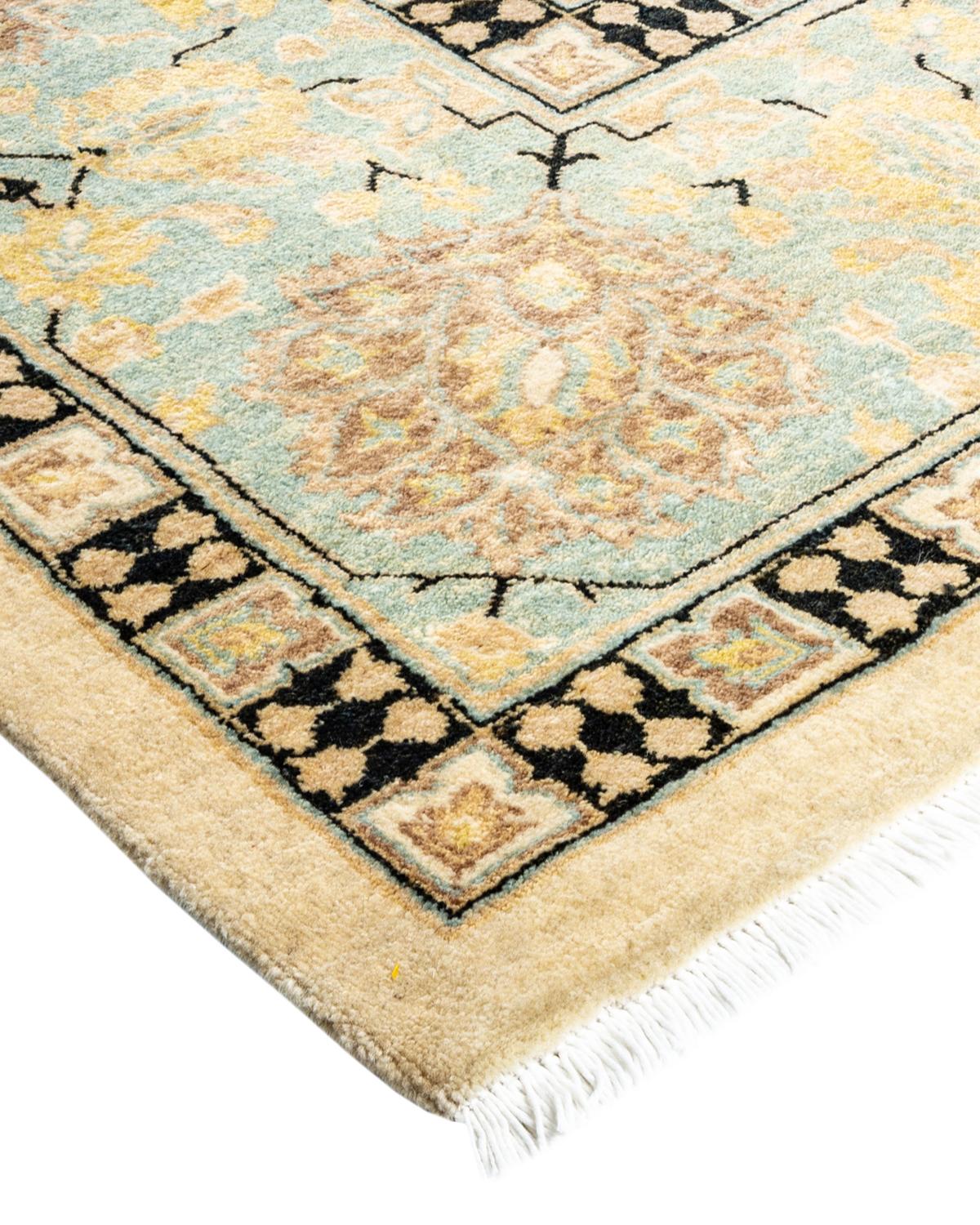 One-of-a-Kind Hand Made Contemporary Eclectic Ivory Area Rug For Sale 1