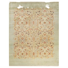 One-Of-A-Kind Hand Made Contemporary Eclectic Light Blue Area Rug