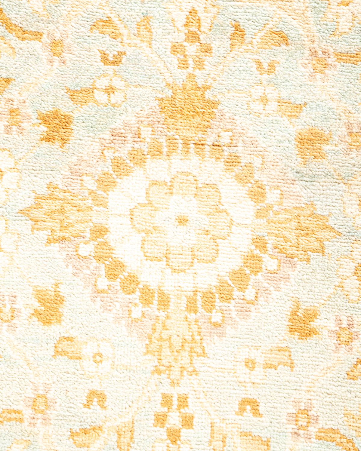 Unikat Hand Made Contemporary Eclectic Light Blue Area Rug (21. Jahrhundert und zeitgenössisch) im Angebot