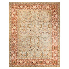 One-of-a-Kind Hand Made Contemporary Eclectic Light Blue Area Rug