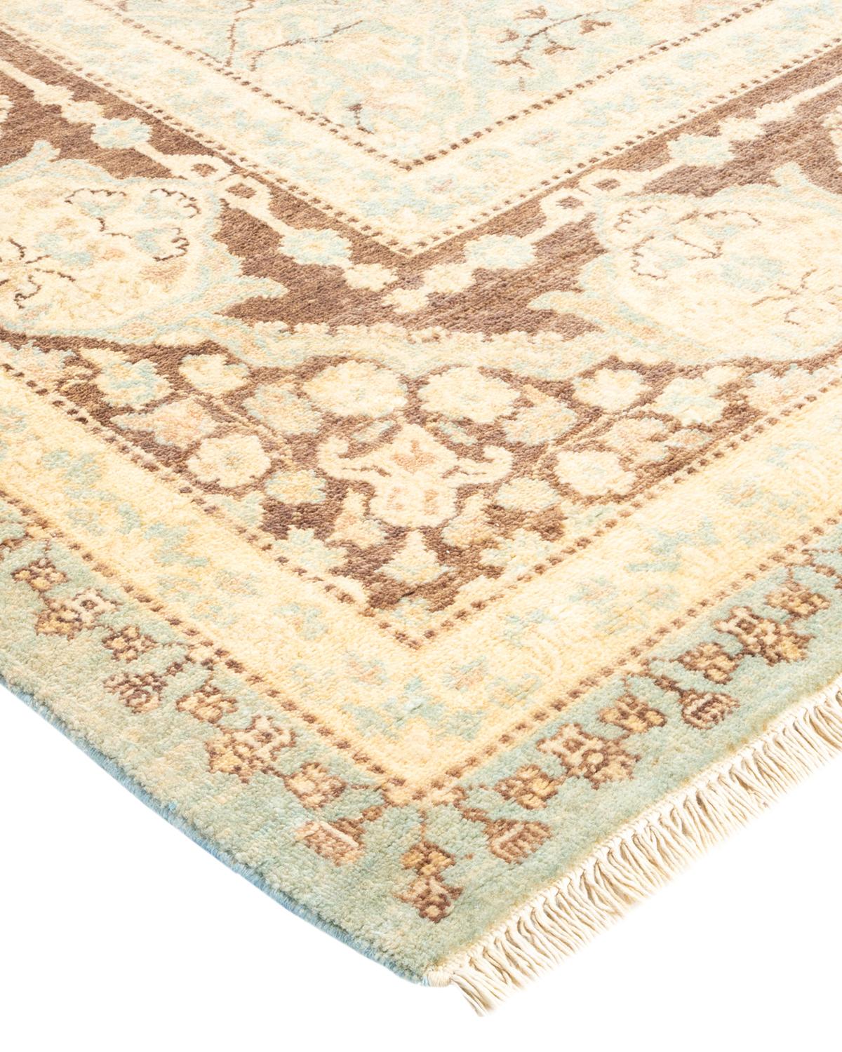 One-of-a-kind Hand Made Contemporary Eclectic Light Blue Area Rug For Sale 1