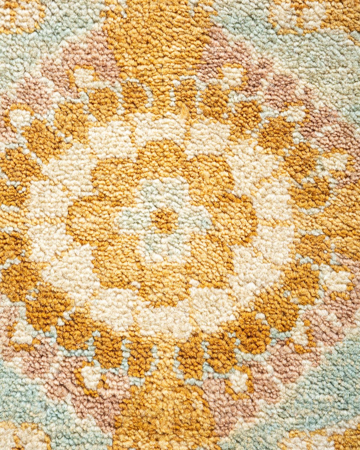 Other One-of-a-Kind Hand Made Contemporary Eclectic Light Blue Area Rug For Sale