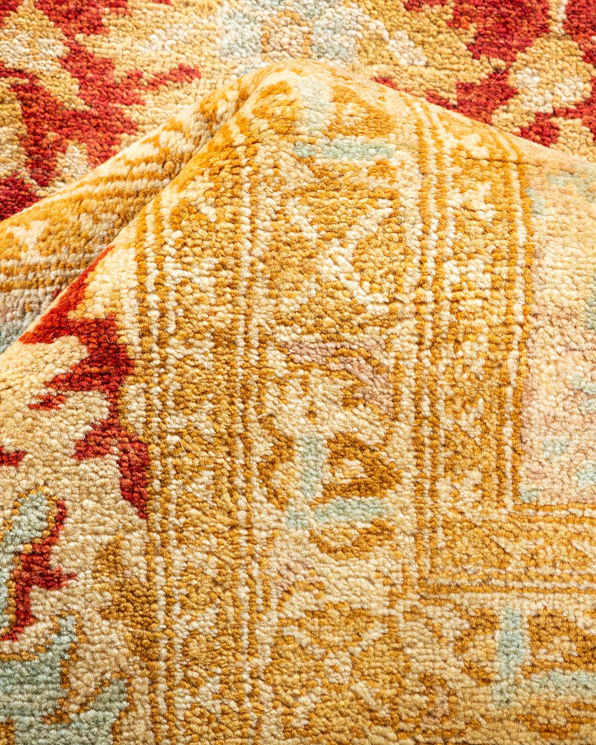 Other One-Of-A-Kind Hand Made Contemporary Eclectic Orange Area Rug For Sale