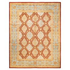 One-of-a-kind Hand Made Contemporary Eclectic Orange Area Rug