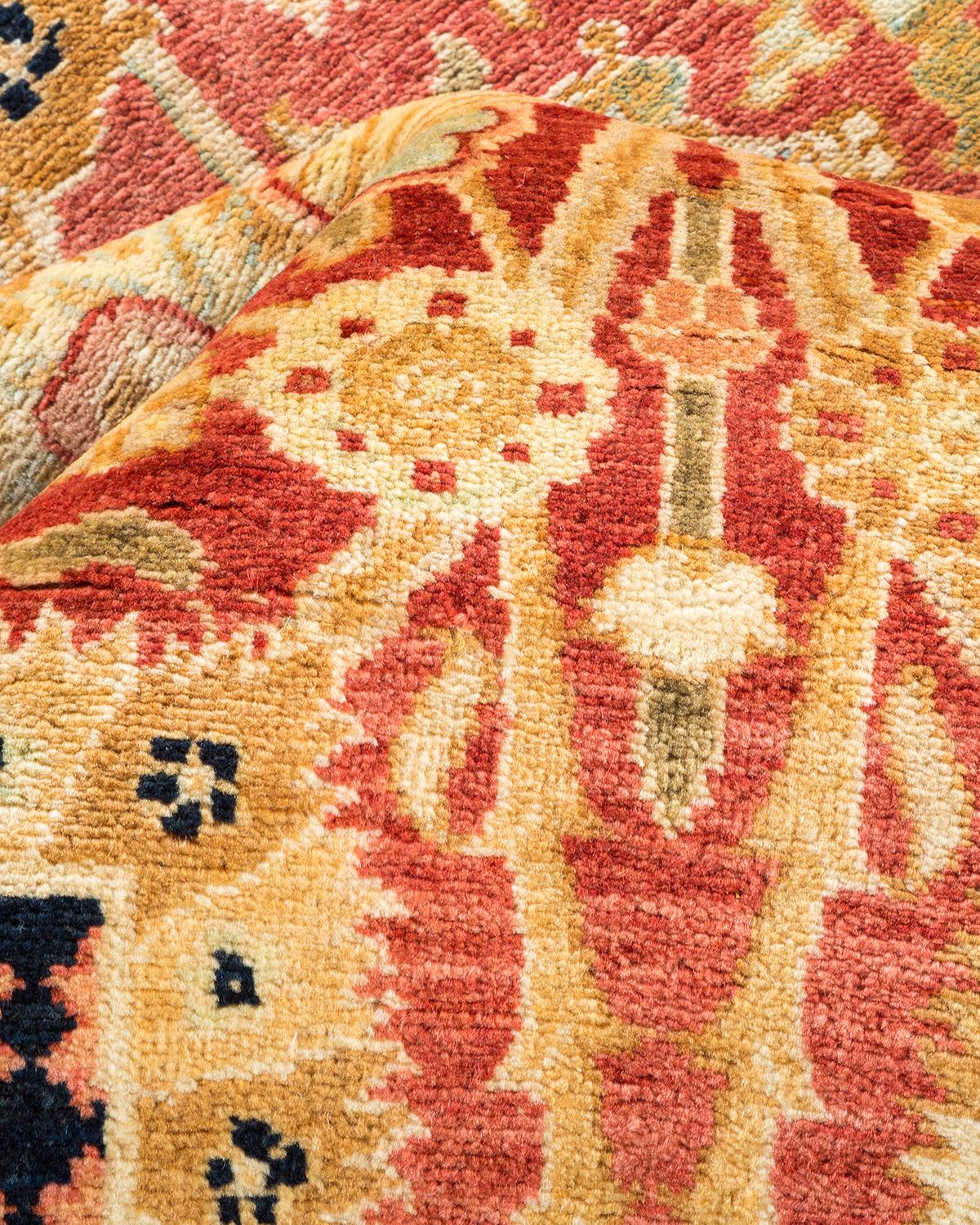 Other One-of-a-Kind Hand Made Contemporary Eclectic Orange Area Rug For Sale