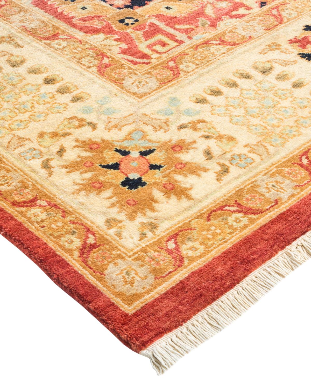 One-of-a-Kind Hand Made Contemporary Eclectic Orange Area Rug For Sale 1