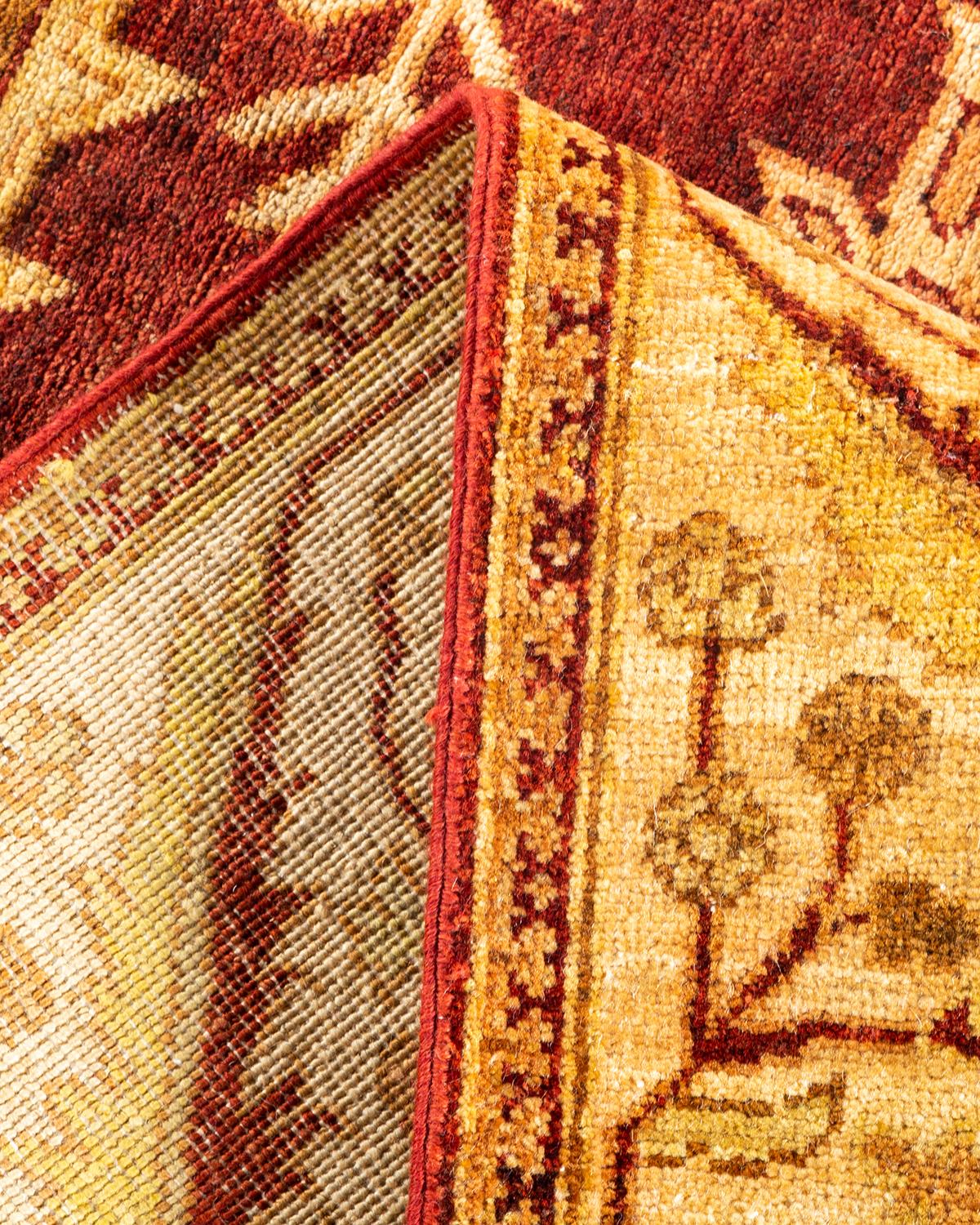 Alfombra única Hand Made Contemporánea Ecléctica Naranja Pakistaní en venta