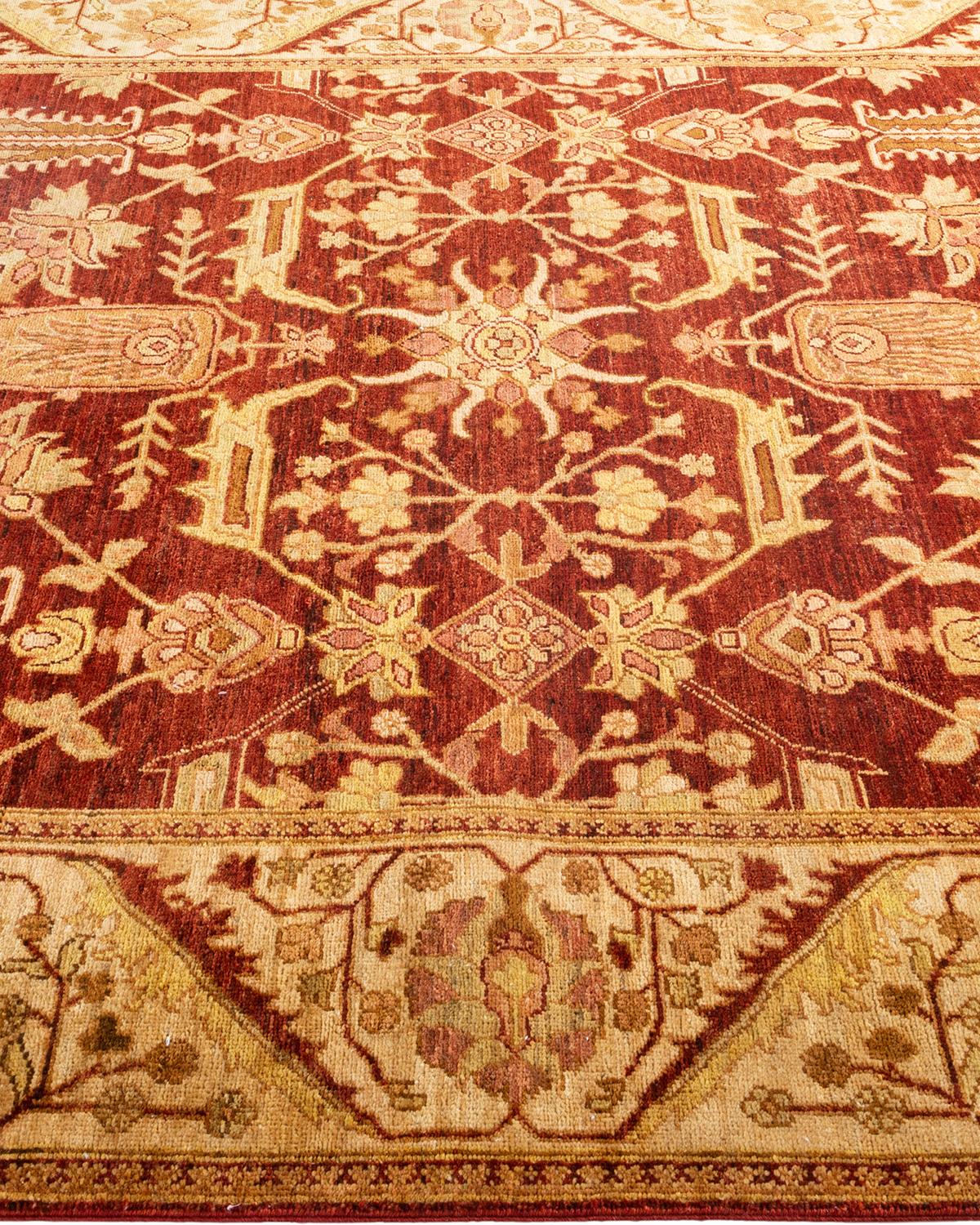 Alfombra única Hand Made Contemporánea Ecléctica Naranja en Nuevo estado para la venta en Norwalk, CT