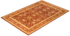 One-of-a-kind Hand Made Contemporary Eclectic Orange Area Rug