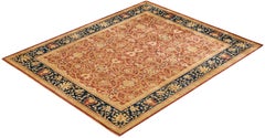 One-of-a-kind Hand Made Contemporary Eclectic Orange Area Rug