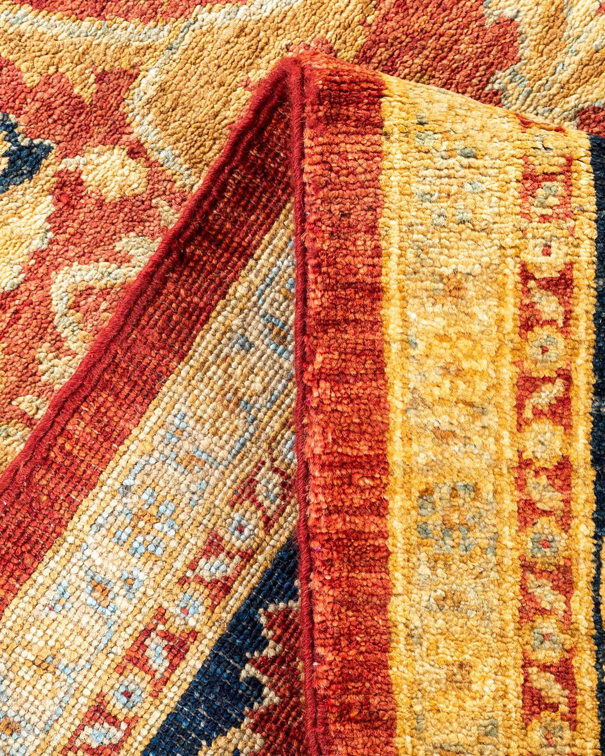Alfombra única Hand Made Contemporánea Ecléctica Naranja Pakistaní en venta