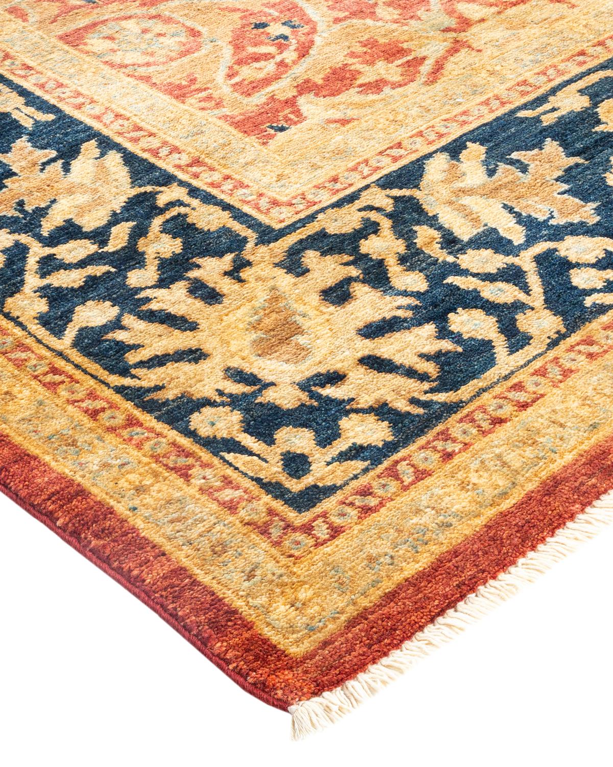 Alfombra única Hand Made Contemporánea Ecléctica Naranja Lana en venta