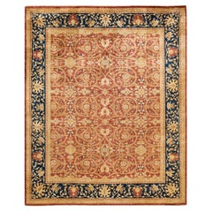 One-of-a-kind Hand Made Contemporary Eclectic Orange Area Rug