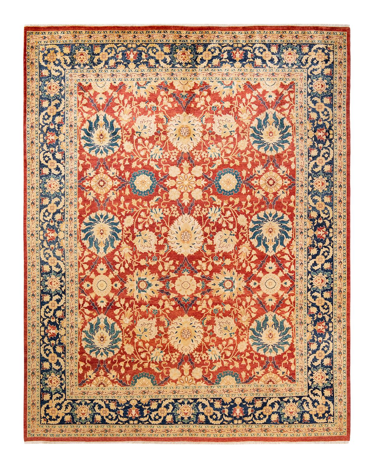 Altro Tappeto contemporaneo eclettico arancione Hand Made unico nel suo genere in vendita