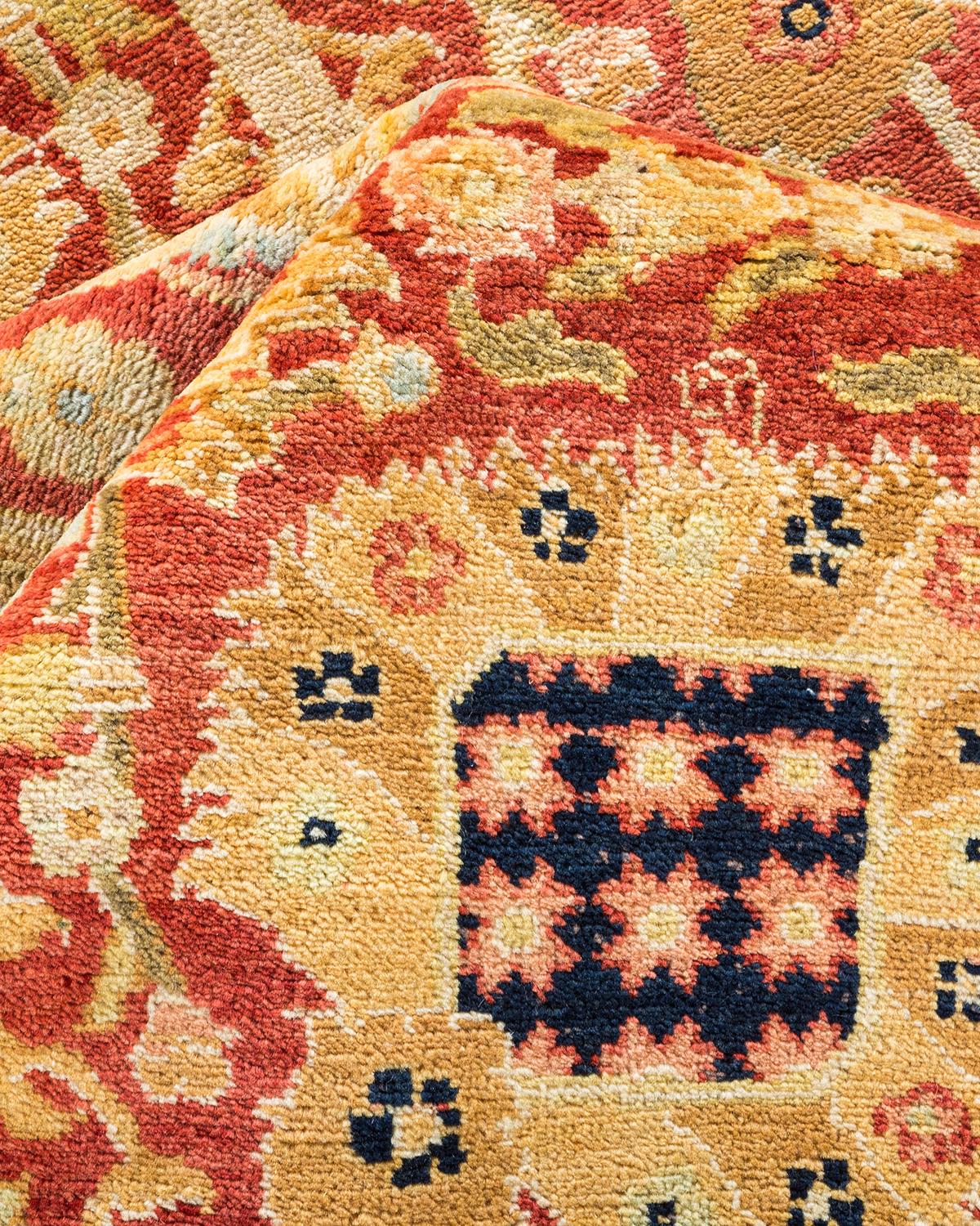 Other One-of-a-Kind Hand Made Contemporary Eclectic Orange Area Rug For Sale