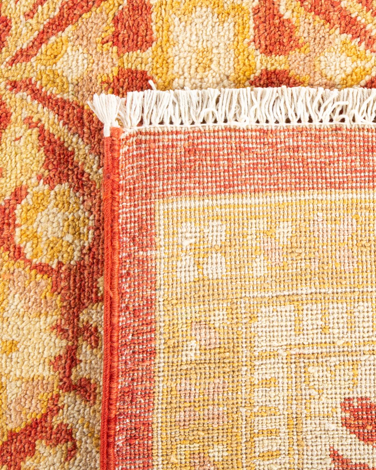 One-Of-A-Kind Hand Made Contemporary Eclectic Orange Area Rug In New Condition For Sale In Norwalk, CT