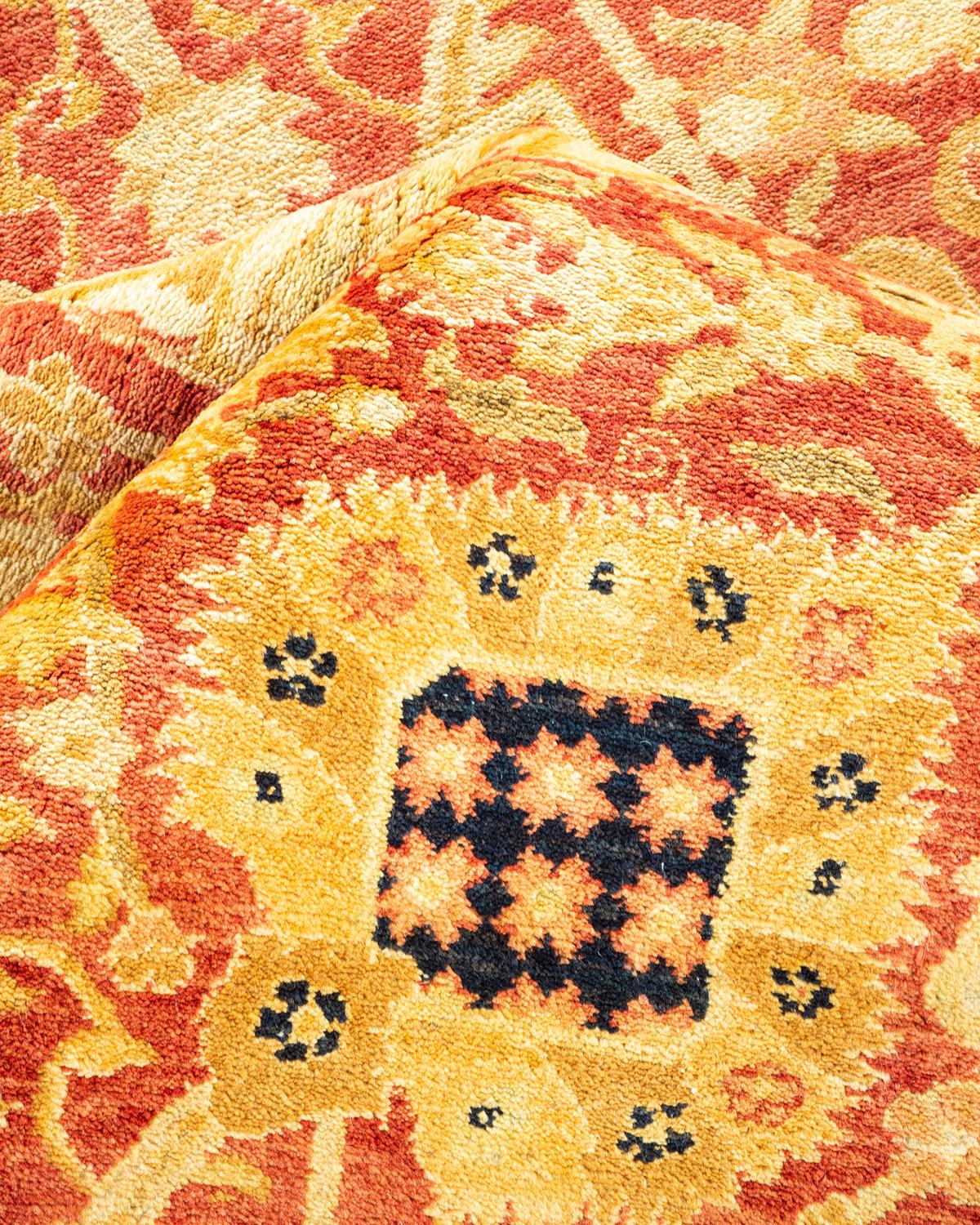 Other One-Of-A-Kind Hand Made Contemporary Eclectic Orange Area Rug For Sale