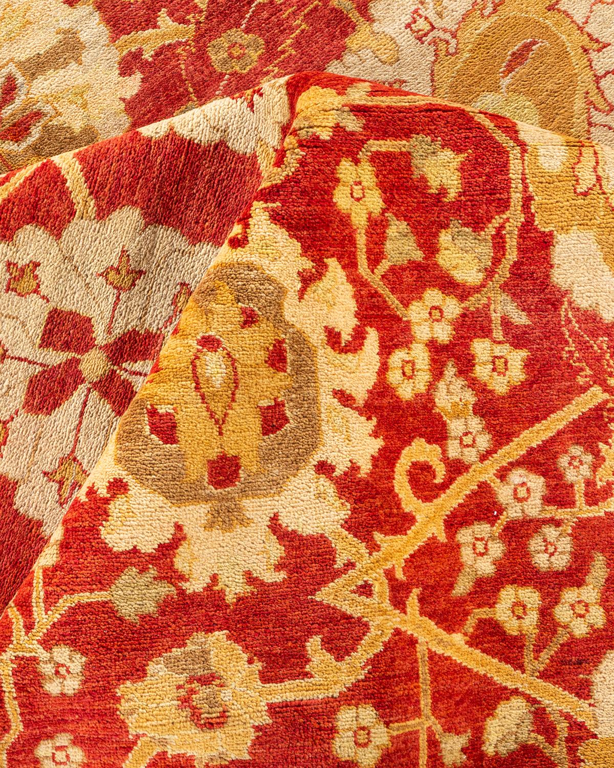 Einzigartige Hand Made Contemporary Eclectic Orange Area Rug (Sonstiges) im Angebot