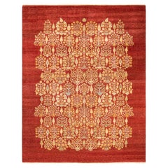 Alfombra única Hand Made Contemporánea Ecléctica Naranja