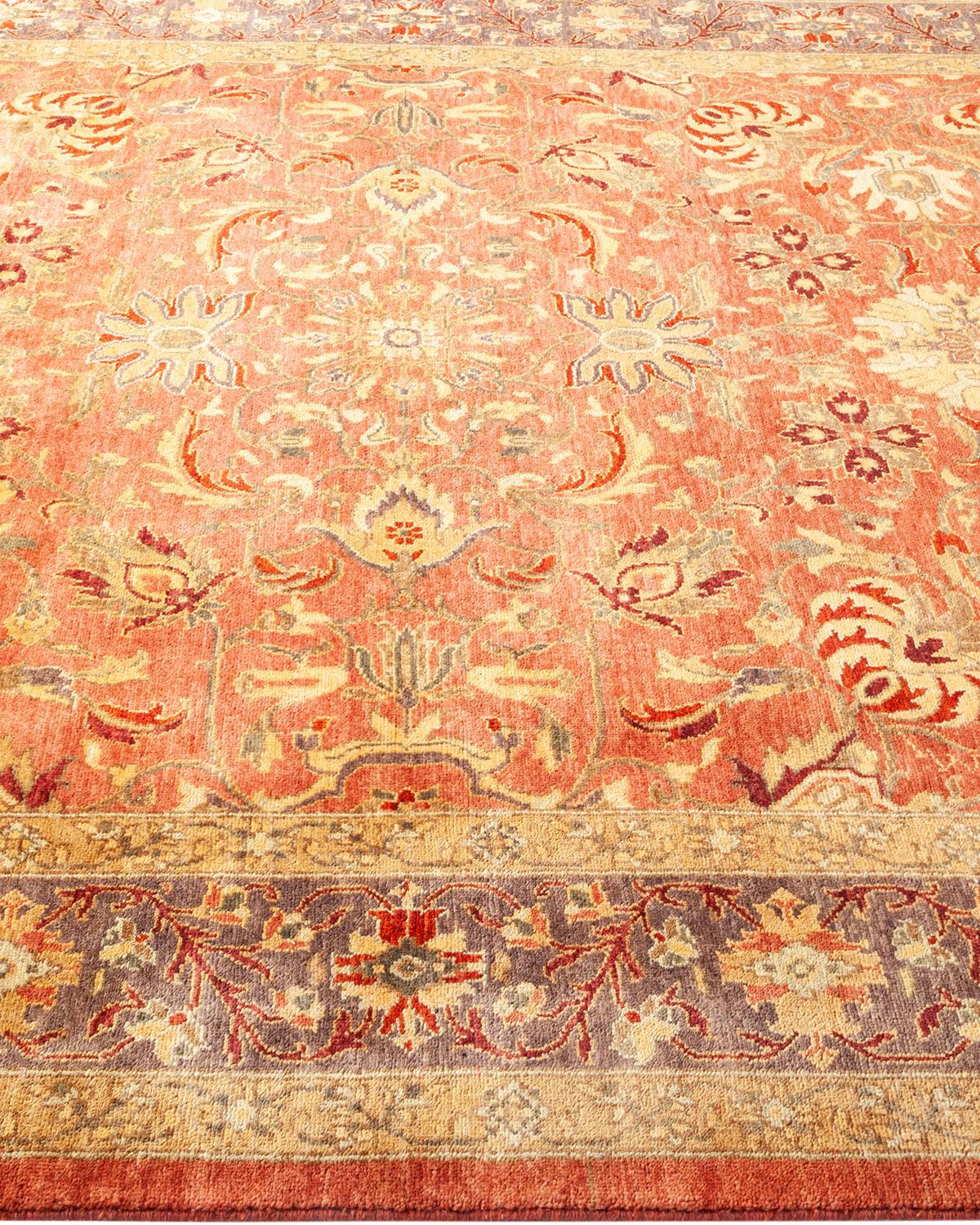 One-of-a-kind Hand Made Contemporary Eclectic Pink Area Rug In New Condition For Sale In Norwalk, CT