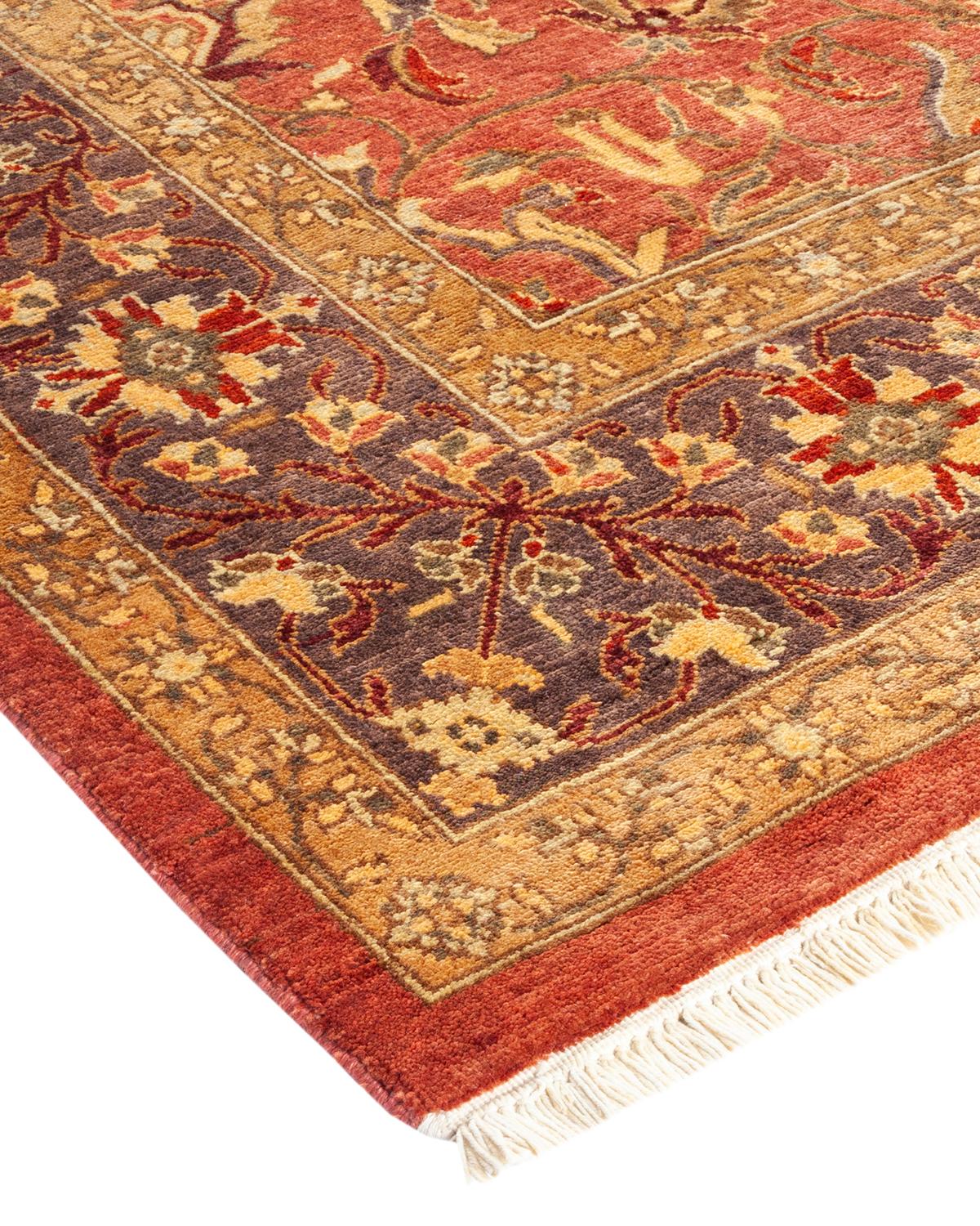 Zeitgenössischer, handgefertigter, eklektischer rosa Teppich, Unikat (Wolle) im Angebot