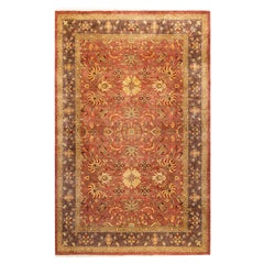 One-of-a-kind Hand Made Contemporary Eclectic Pink Area Rug