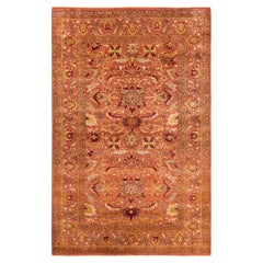One-of-a-Kind Hand Made Contemporary Eclectic Pink Area Rug