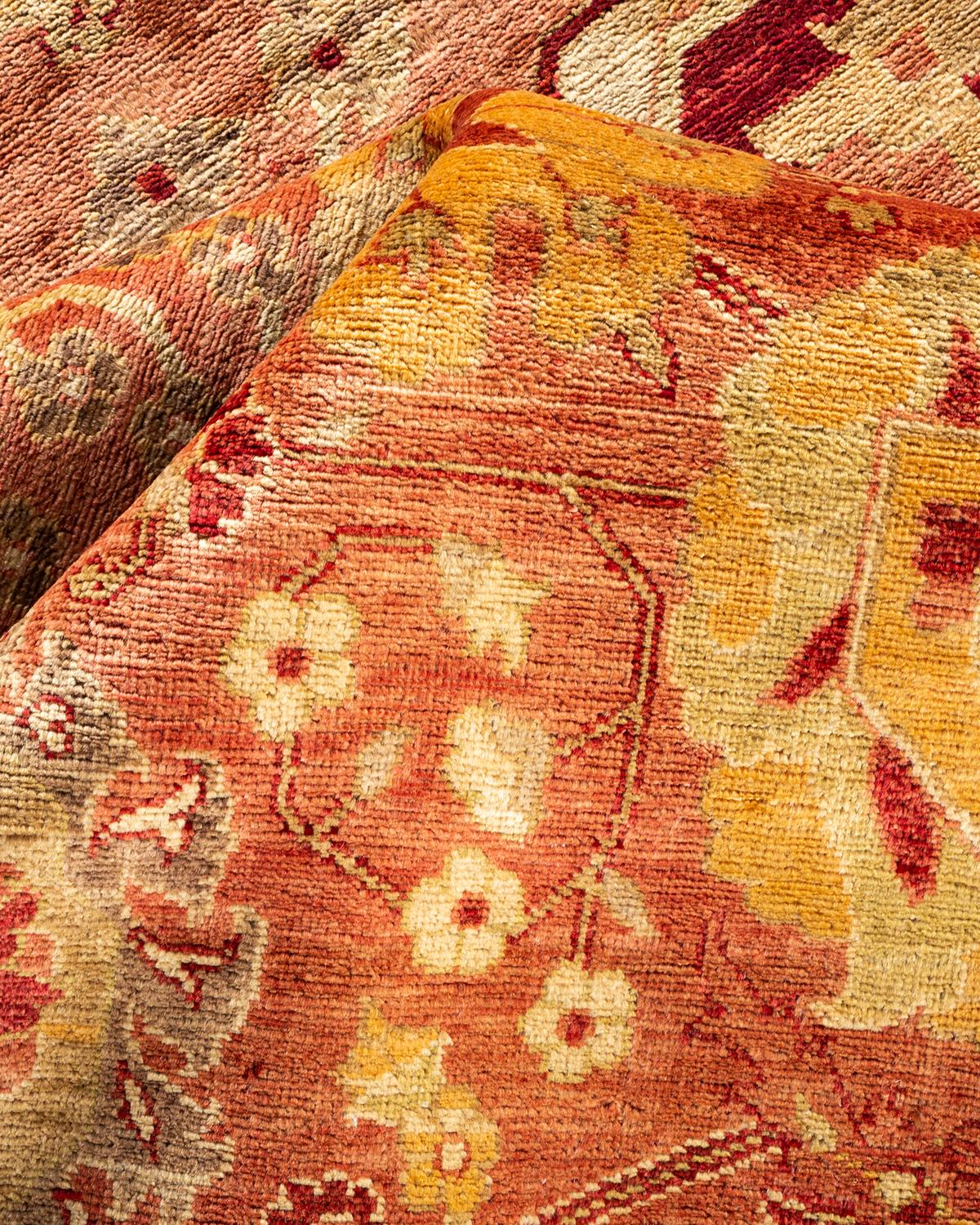 Other One-Of-A-Kind Hand Made Contemporary Eclectic Pink Area Rug For Sale