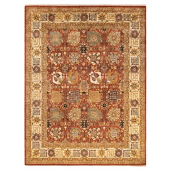 One-Of-A-Kind Hand Made Contemporary Eclectic Pink Area Rug