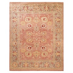One-Of-A-Kind Hand Made Contemporary Eclectic Pink Area Rug One-Of-A-Kind Hand Made Contemporary Eclectic Pink Area Rug