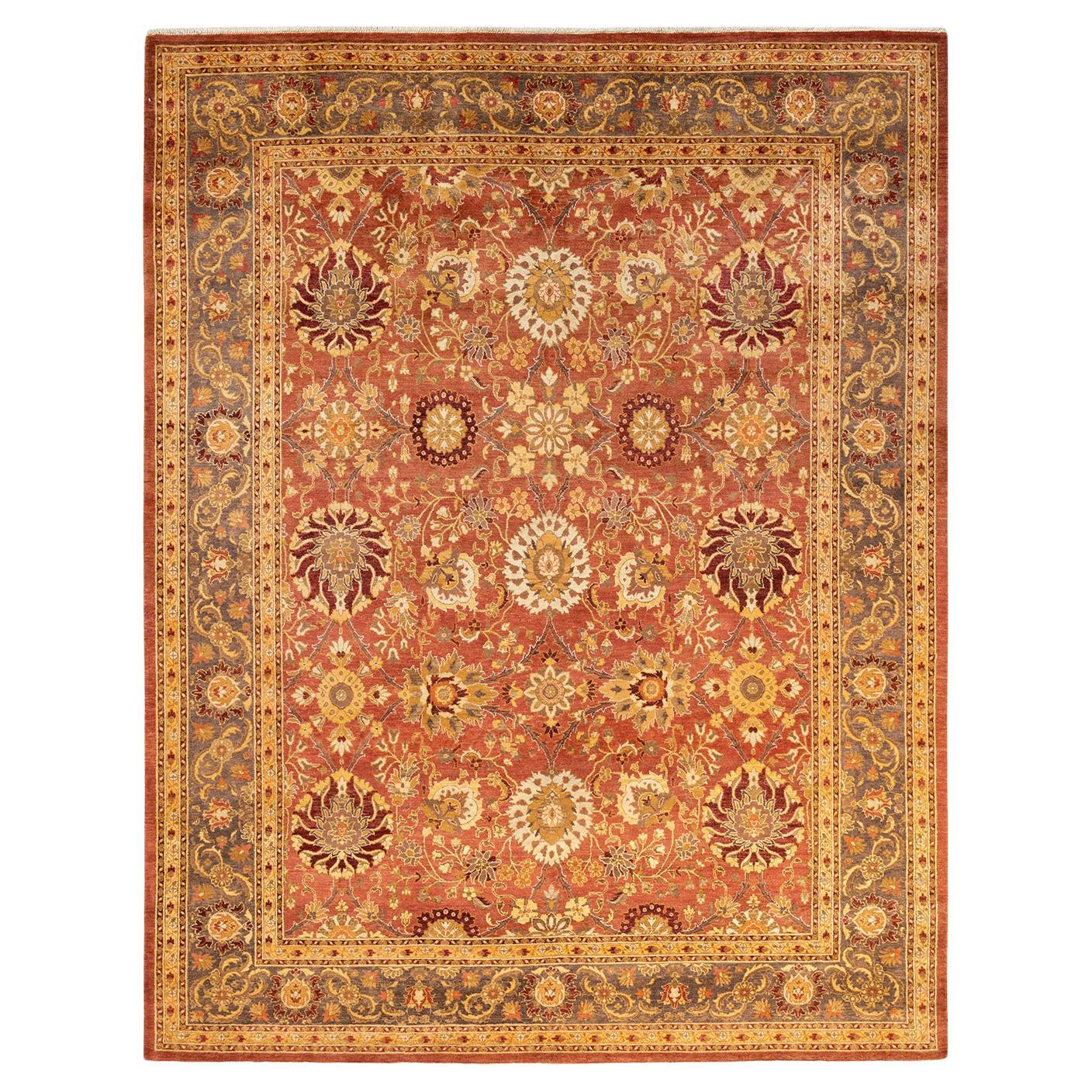 OneOfAKind Hand Made Contemporary Eclectic Pink Area Rug For Sale at