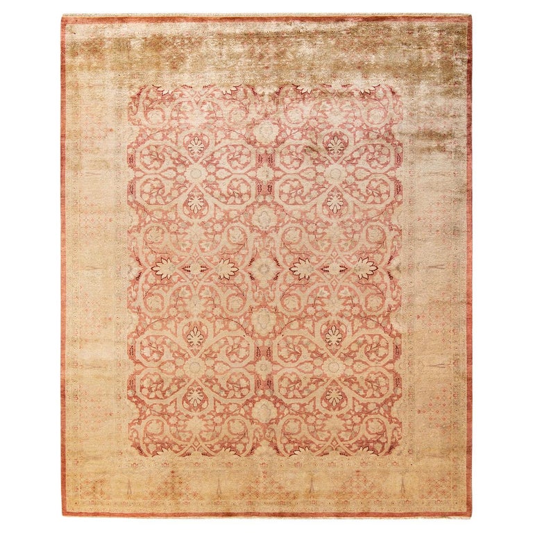Pink Modern Area Rug One-of-a-Kind Hand Made Contemporary Eclectic Pink Area Rug at 1stDibs